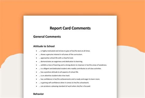 76 Best Report Card Comments Samples for .